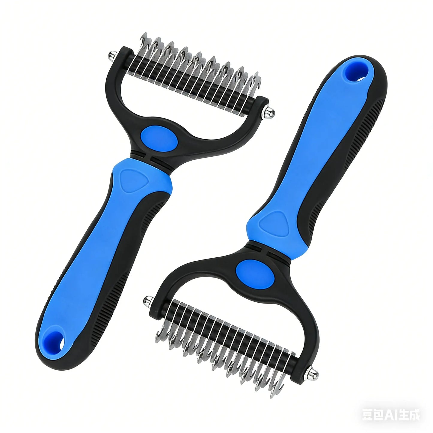 Pain-Free Dematting Undercoat Rake for Pets - Double-Sided Shedding Brush and Tangle Remover Tool for Dogs and Cats, Reduces Loose Hair and Mats Effortlessly