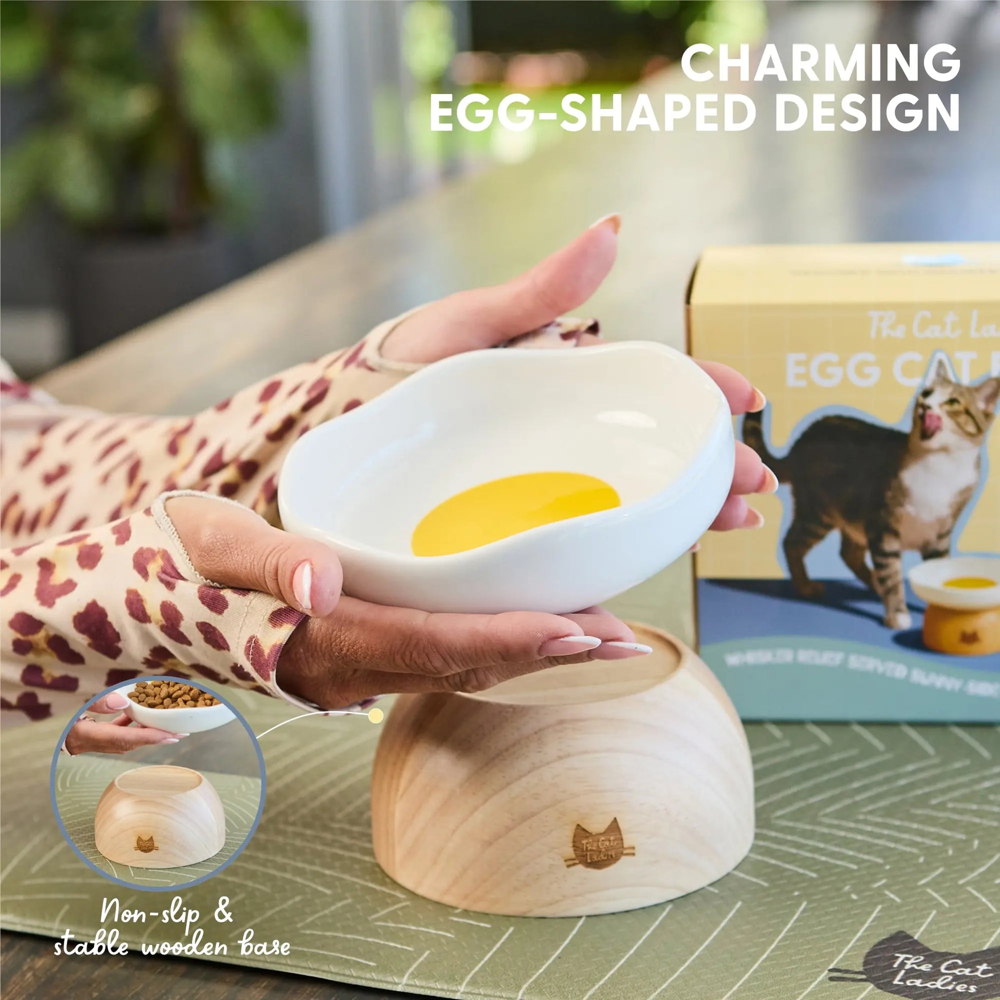 Premium Egg-Shaped Cat Bowl