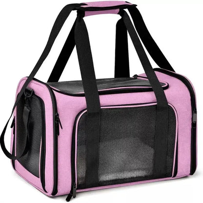 Premium Portable Pet Carrier for Large Cats and Small Dogs, Airline-Approved Soft Travel Case with Breathable Mesh, Foldable Design for Outdoor, Car, and Airplane Use
