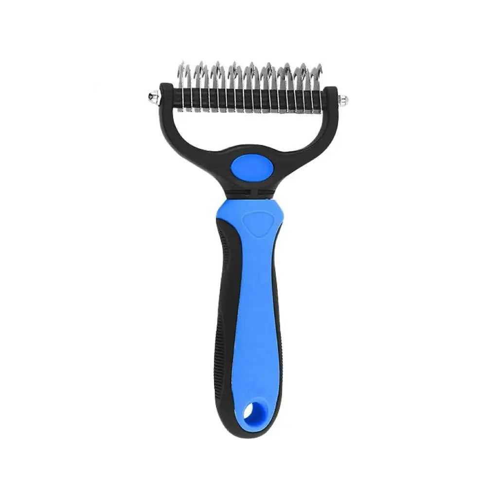 Pain-Free Dematting Undercoat Rake for Pets - Double-Sided Shedding Brush and Tangle Remover Tool for Dogs and Cats, Reduces Loose Hair and Mats Effortlessly