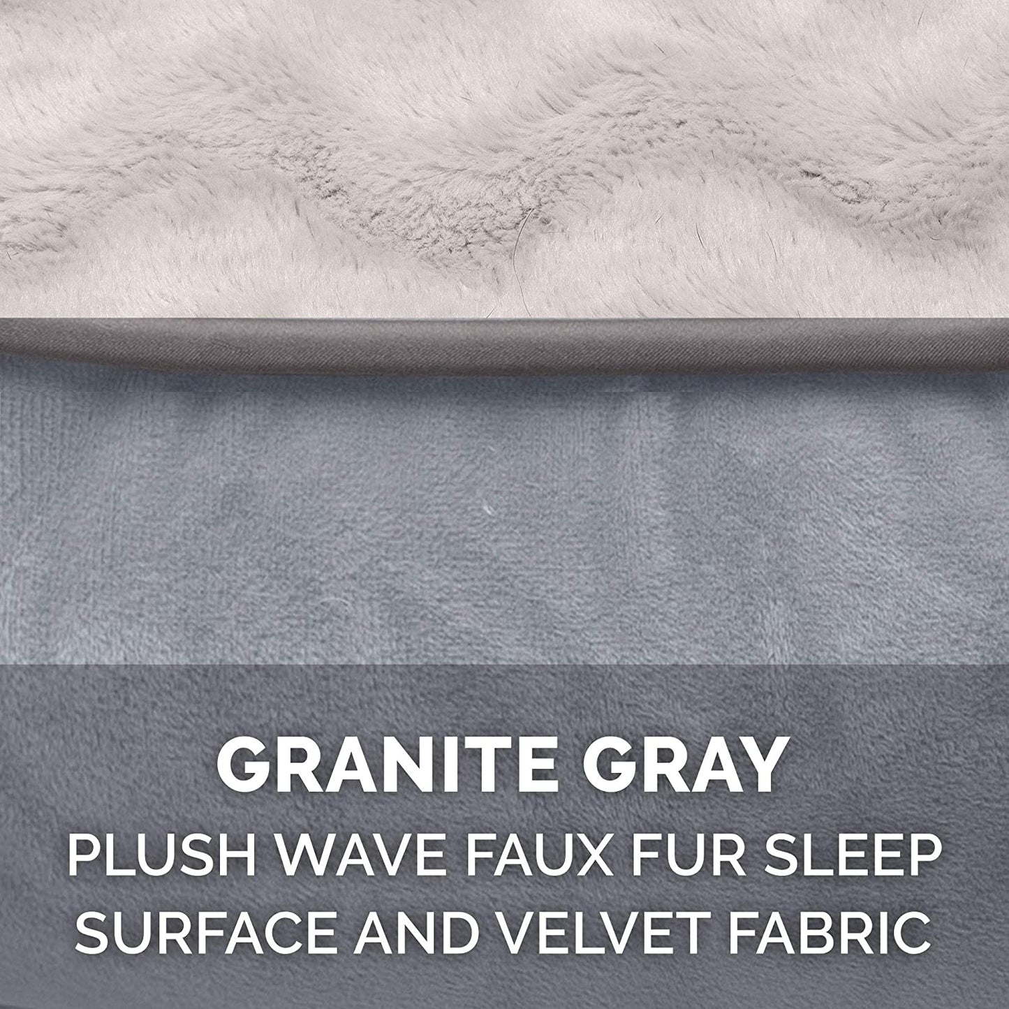 Orthopedic Dog Bed for Small to Medium Breeds with Removable Bolsters and Washable Cover, Ideal for Dogs up to 35 lbs - Plush Velvet Comfort Sofa in Granite Gray, Medium Size