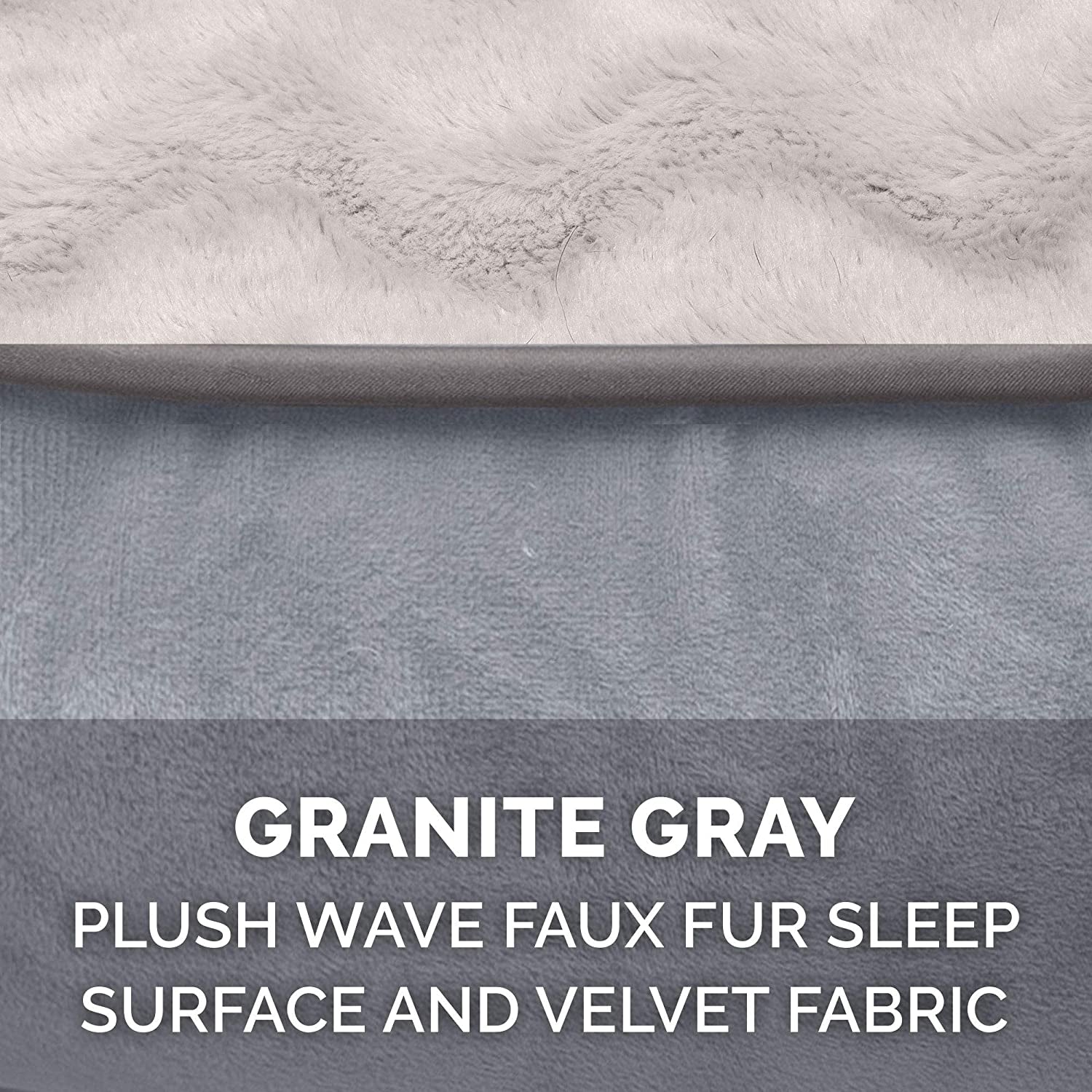 Orthopedic Dog Bed for Small to Medium Breeds with Removable Bolsters and Washable Cover, Ideal for Dogs up to 35 lbs - Plush Velvet Comfort Sofa in Granite Gray, Medium Size