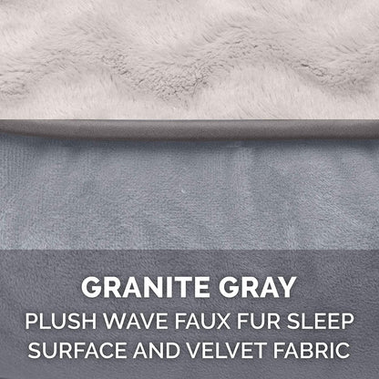 Orthopedic Dog Bed for Small to Medium Breeds with Removable Bolsters and Washable Cover, Ideal for Dogs up to 35 lbs - Plush Velvet Comfort Sofa in Granite Gray, Medium Size