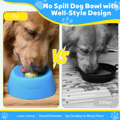Yipetor Slow Feeder Dog Bowl with Built-In Rolling Ball for Liquid Treats - No Spill Bone Broth and Multi-Purpose Puppy Yogurt Feeder for All Breeds Dietary Supplement and Post-Op Nutrition