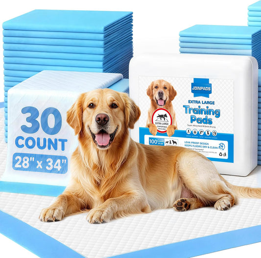 Extra Large Disposable Dog Pee Pads - Super Absorbent & Leak-Free Puppy Potty Training Pads (28" x 34")