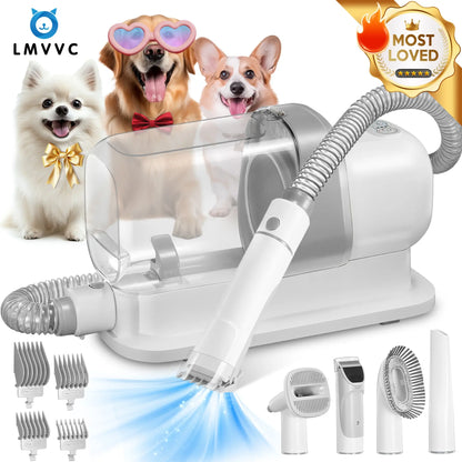 LMVVC Pet Grooming Kit with Vacuum for Dogs and Cats - Professional Grooming Tools for Poodles and Puppies