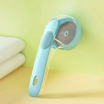 Summervibes 2-in-1 Pet Bath and Grooming Brush with Built-in Shampoo Dispenser for Effortless Bathing and Soft Massage for Dogs and Cats