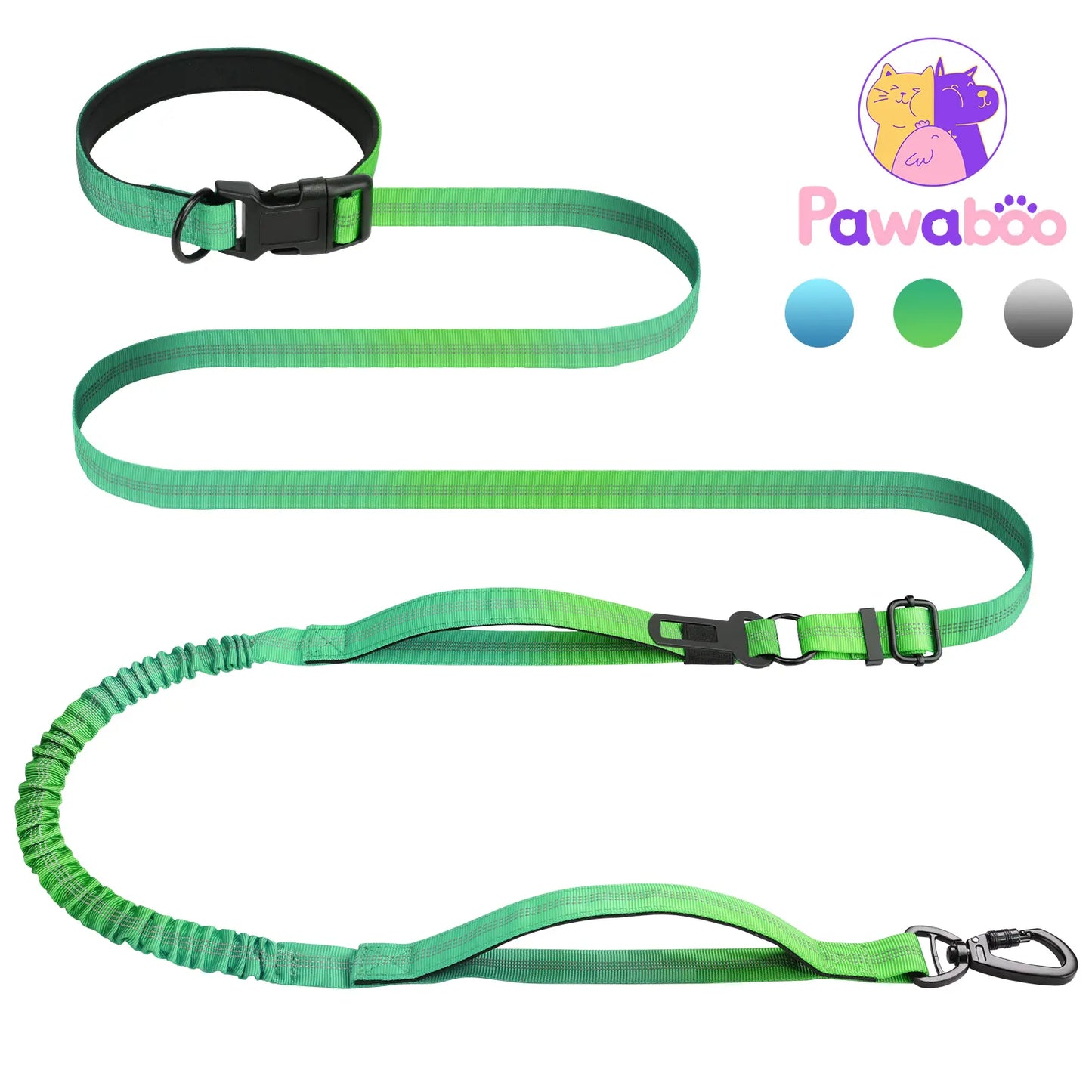 2026 Pawaboo Adjustable Hands-Free Dog Leash with Explosion-Proof Handle and Lockable Metal Clip - Ideal Gift for Dog Owners (66.87'' x 0.39'' x 0.39'')