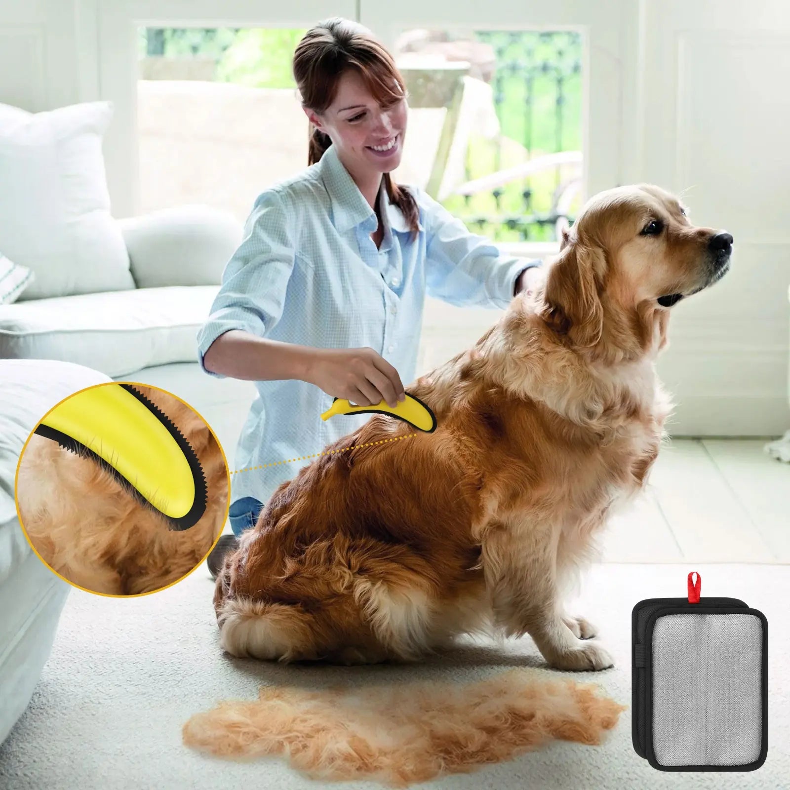Adjustable Cat Hair Remover and Cleaning Brush with Hanging Ring, Ideal for Carpets and Floors, Perfect Valentine’s Day Gift