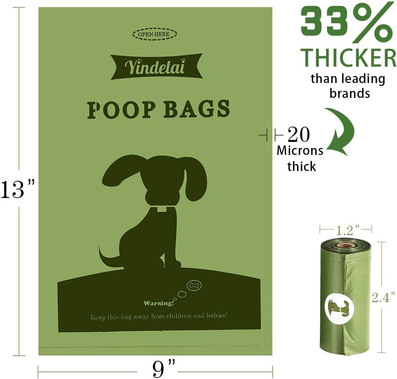 Biodegradable Scented Dog Waste Bags: Leak-Proof Dispenser with 18 Rolls (450 Count)