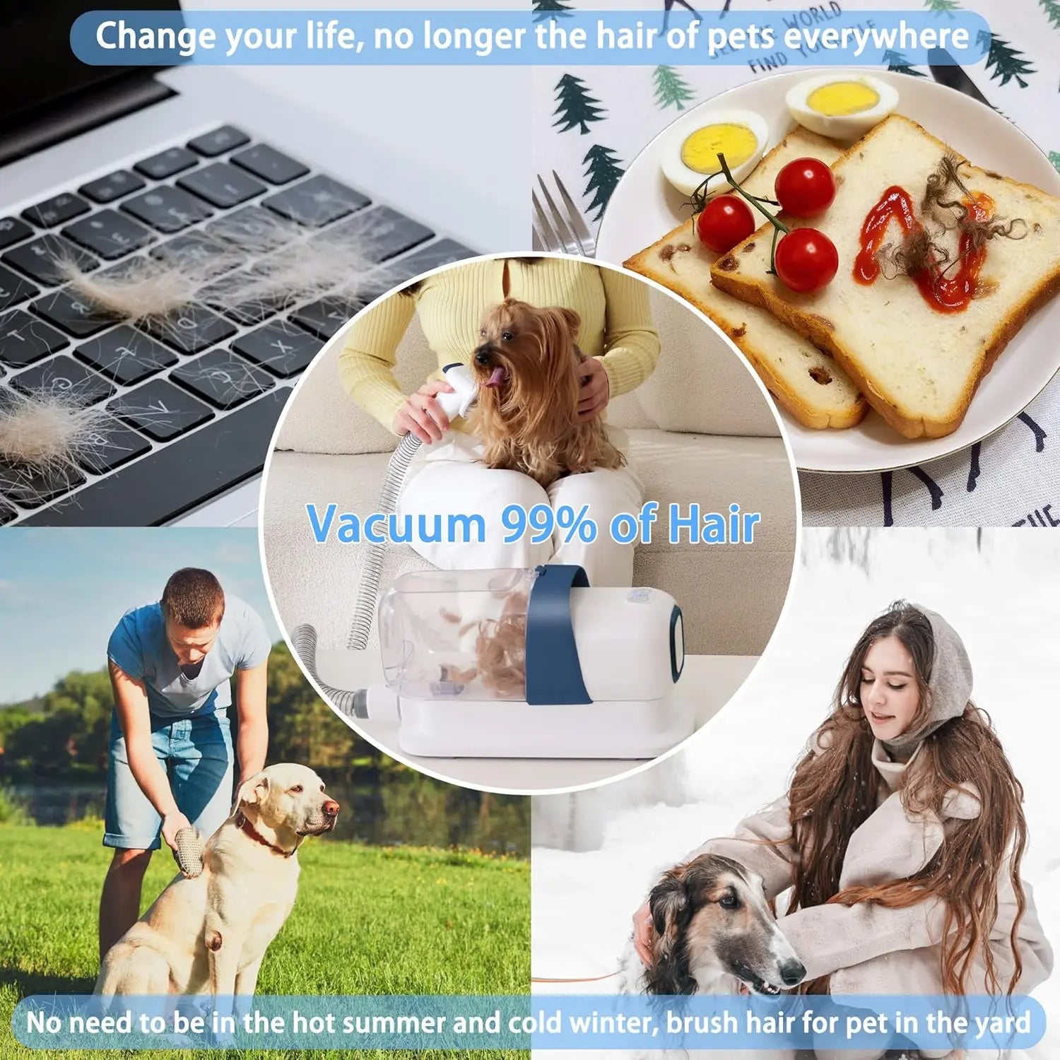 LMVVC Pet Grooming Kit with Vacuum for Dogs and Cats - Professional Grooming Tools for Poodles and Puppies