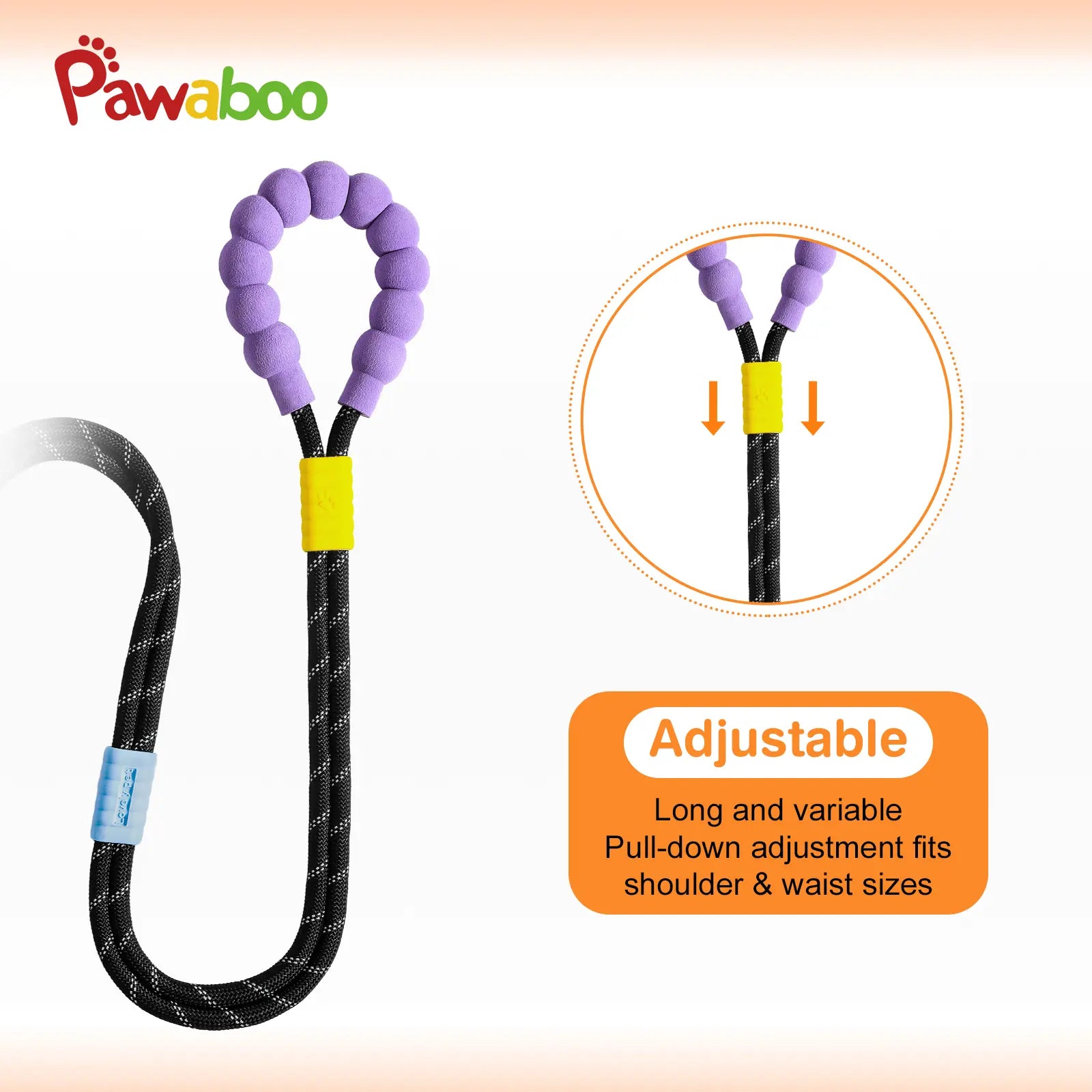 2026 Pawaboo Adjustable Hands-Free Dog Leash with Explosion-Proof Handle and Lockable Metal Clip - Ideal Gift for Dog Owners (66.87'' x 0.39'' x 0.39'')