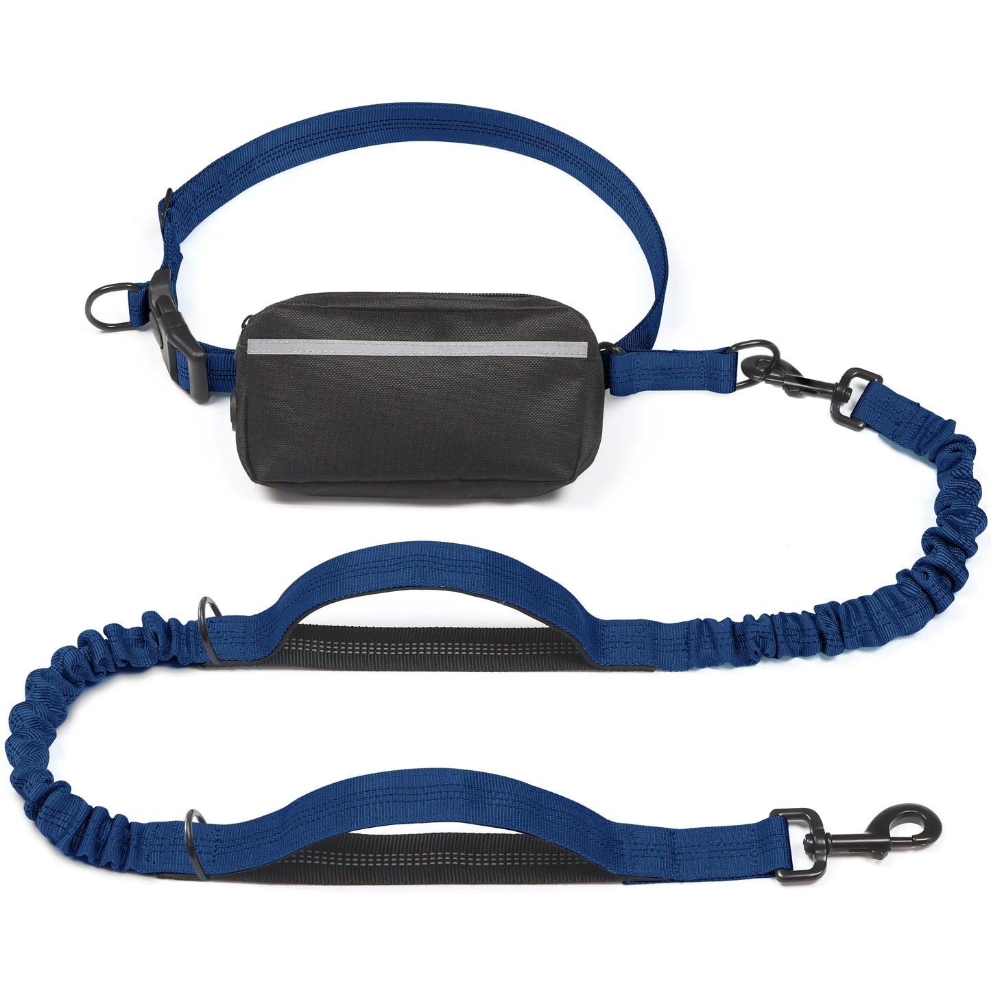 Iyoshop Hands-Free Dog Leash with Zipper Pouch, Dual Padded Handles, and Durable Bungee for Walking, Jogging, and Running