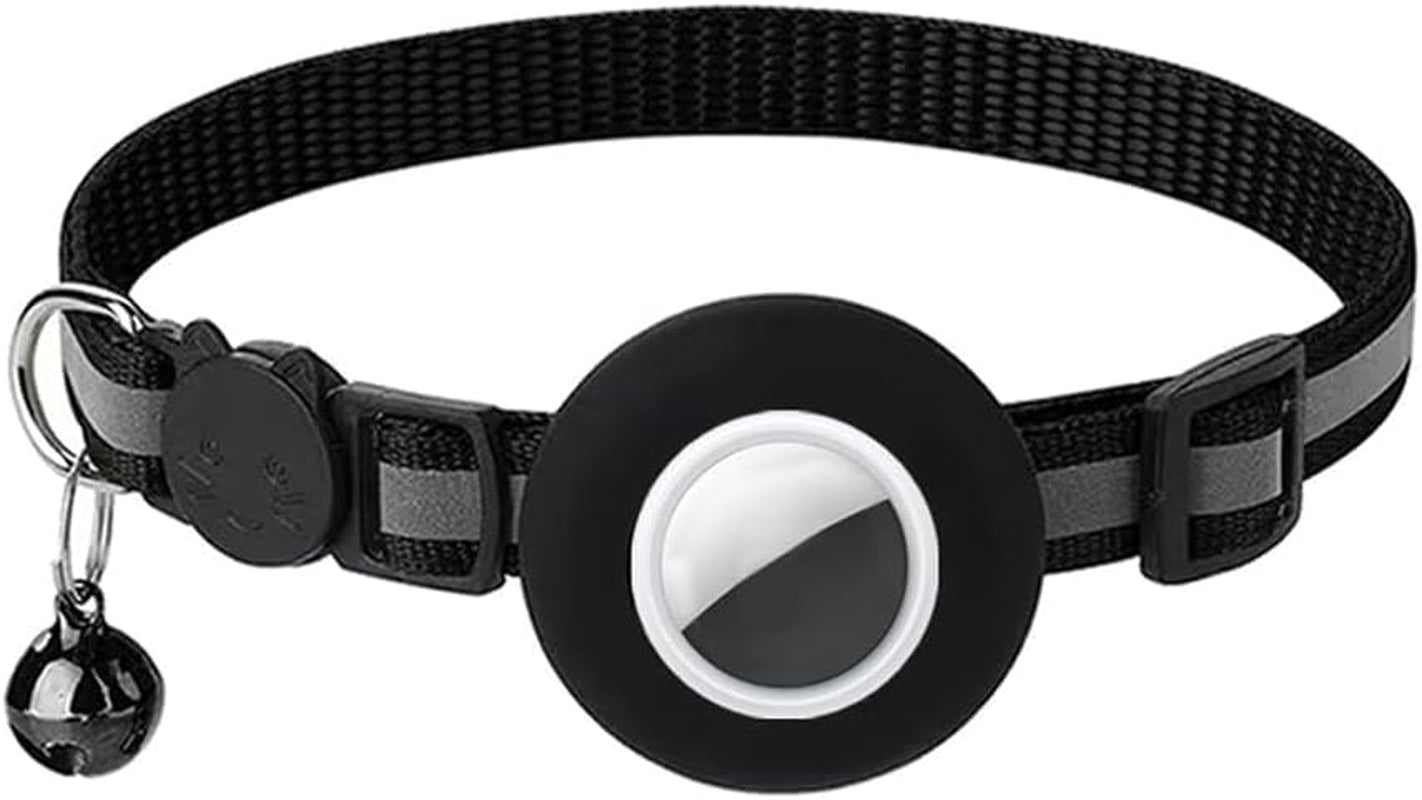 Premium Breakaway Airtag Cat Collar with Reflective Strip – Lightweight and Adjustable for Kittens, Featuring Safety Release Buckle and Bell
