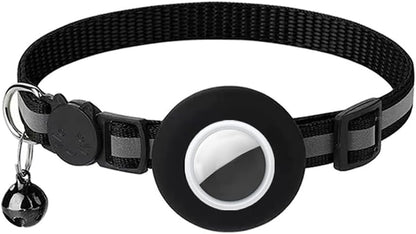 Premium Breakaway Airtag Cat Collar with Reflective Strip – Lightweight and Adjustable for Kittens, Featuring Safety Release Buckle and Bell