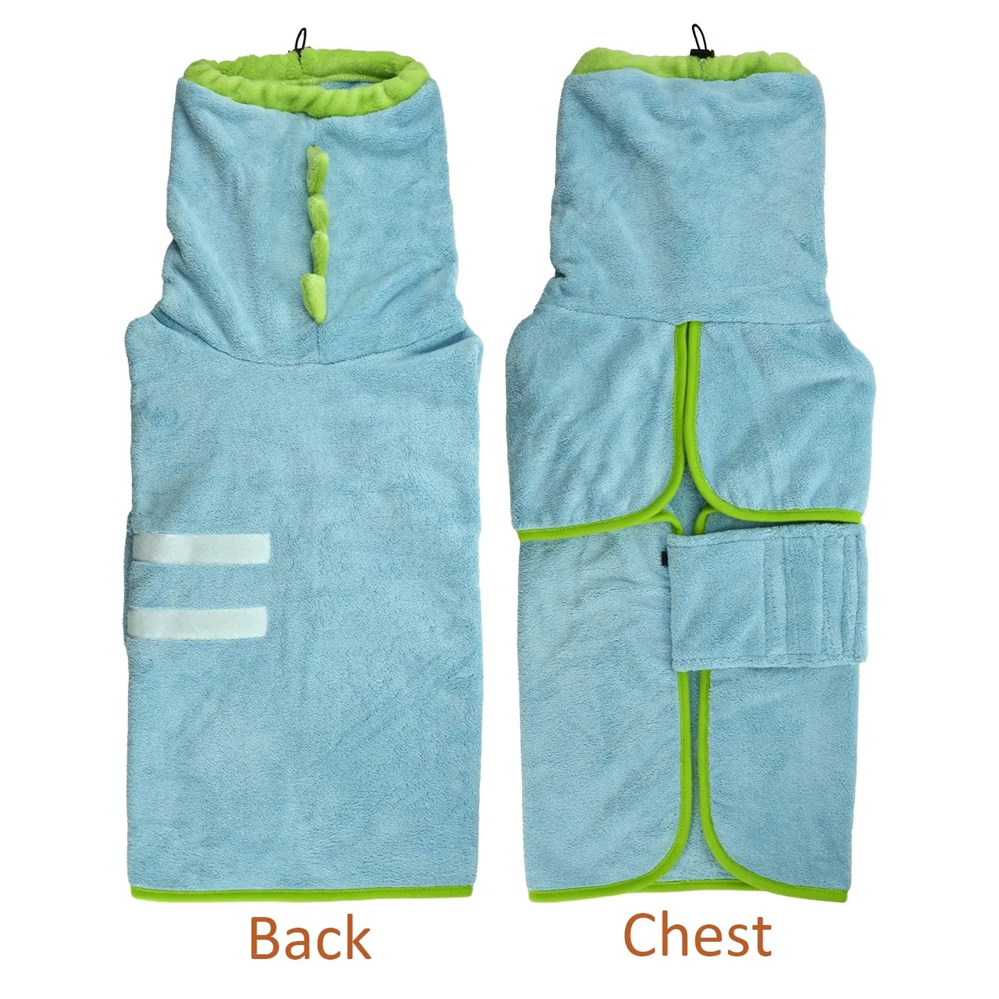 Quick-Dry Dog Bathrobe and Towel Set - Adjustable Microfiber Robe with Drying Gloves for Cold Weather and Beach Grooming