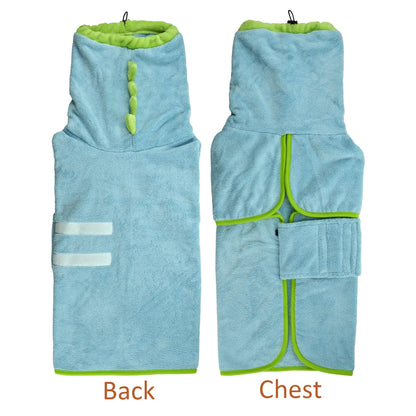 Quick-Dry Dog Bathrobe and Towel Set - Adjustable Microfiber Robe with Drying Gloves for Cold Weather and Beach Grooming