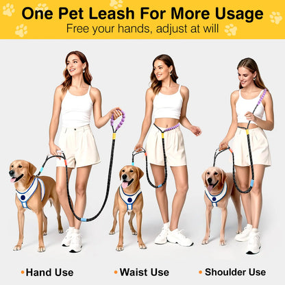 2026 Pawaboo Adjustable Hands-Free Dog Leash with Explosion-Proof Handle and Lockable Metal Clip - Ideal Gift for Dog Owners (66.87'' x 0.39'' x 0.39'')