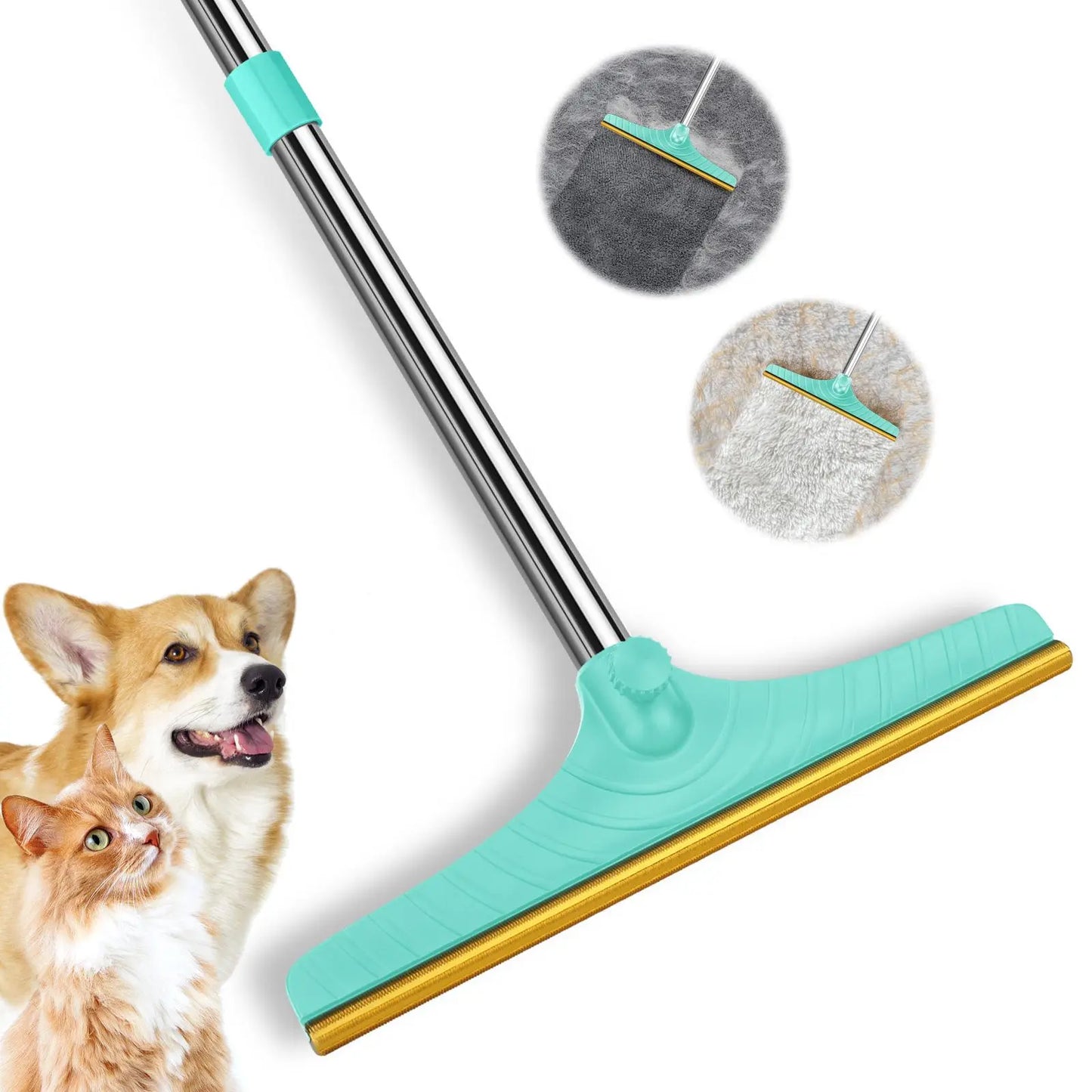 Adjustable Cat Hair Remover and Cleaning Brush with Hanging Ring, Ideal for Carpets and Floors, Perfect Valentine’s Day Gift