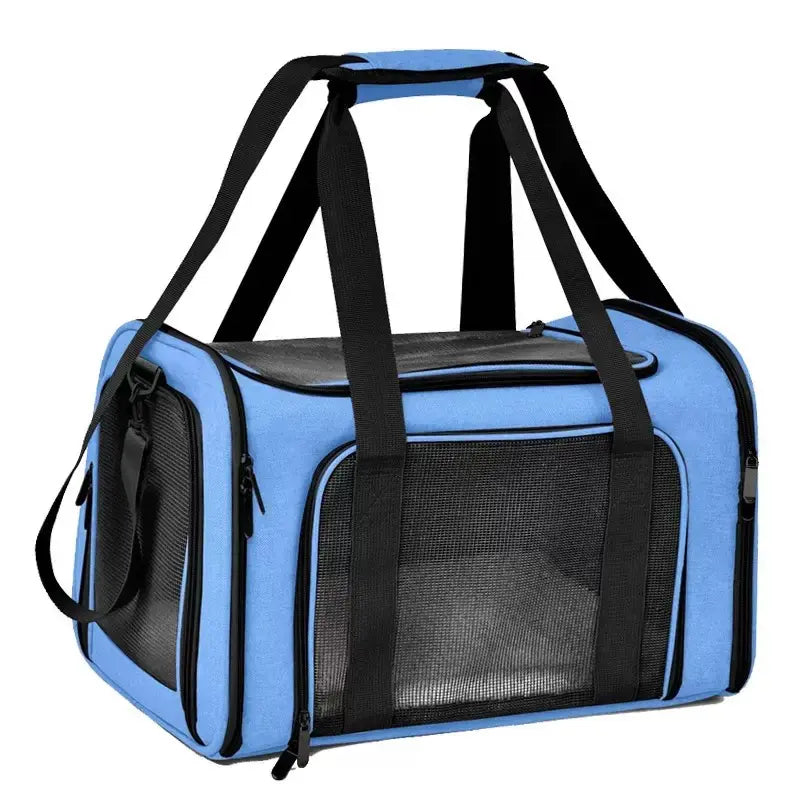 Premium Portable Pet Carrier for Large Cats and Small Dogs, Airline-Approved Soft Travel Case with Breathable Mesh, Foldable Design for Outdoor, Car, and Airplane Use