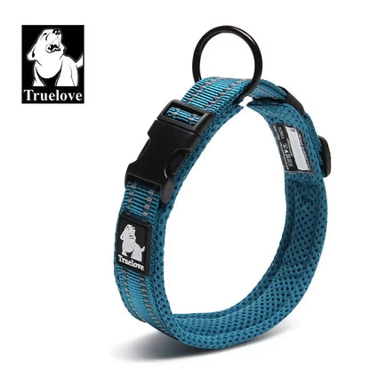 Adjustable Mesh Padded Reflective Nylon Dog Collar - Durable Heavy Duty Design for All Breeds and Weather Conditions, Available in 8 Sizes