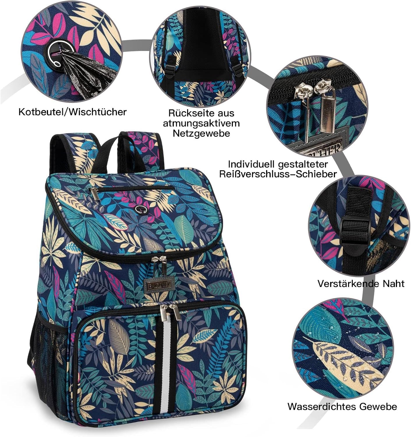 Dog Travel Backpack - Airline Approved Pet Carrier with Silicone Collapsible Bowls and Food Baskets