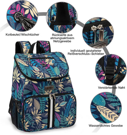 Dog Travel Backpack - Airline Approved Pet Carrier with Silicone Collapsible Bowls and Food Baskets