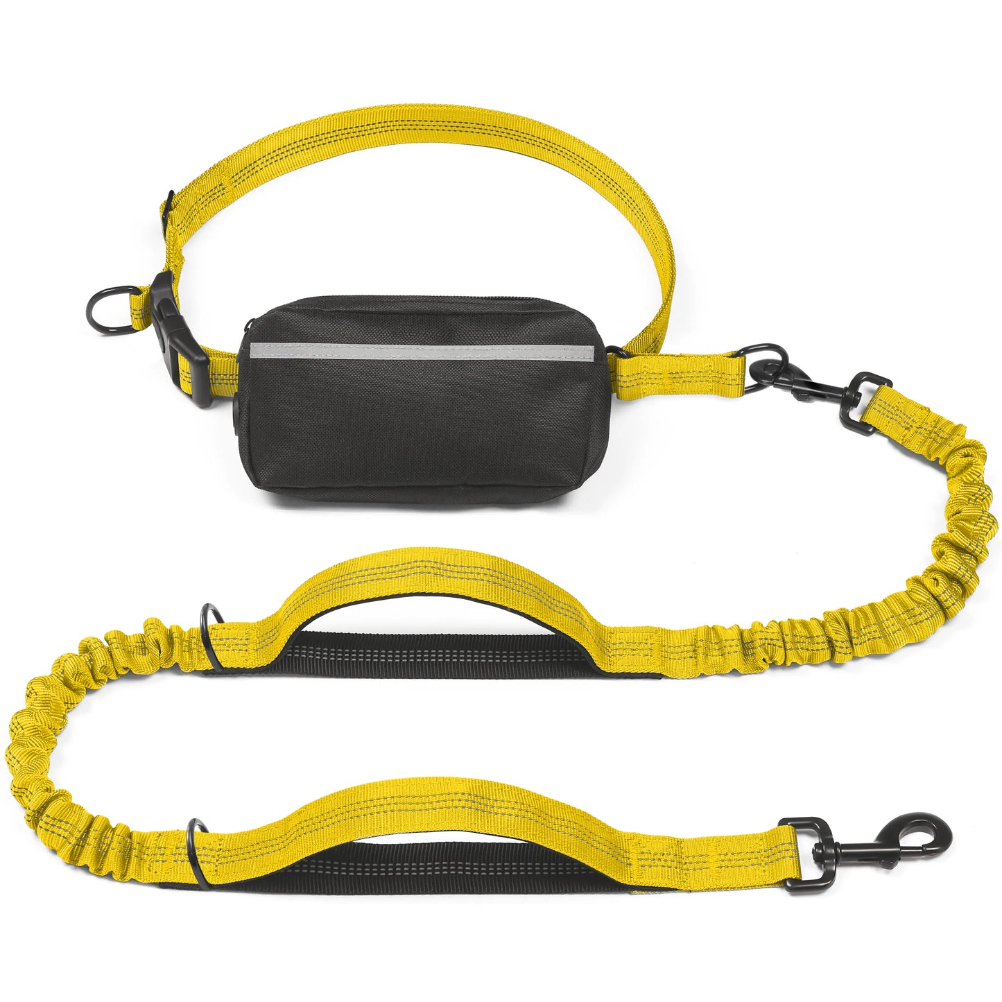 Iyoshop Hands-Free Dog Leash with Zipper Pouch, Dual Padded Handles, and Durable Bungee for Walking, Jogging, and Running
