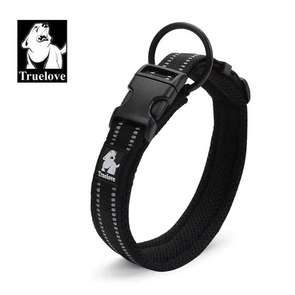 Adjustable Mesh Padded Reflective Nylon Dog Collar - Durable Heavy Duty Design for All Breeds and Weather Conditions, Available in 8 Sizes