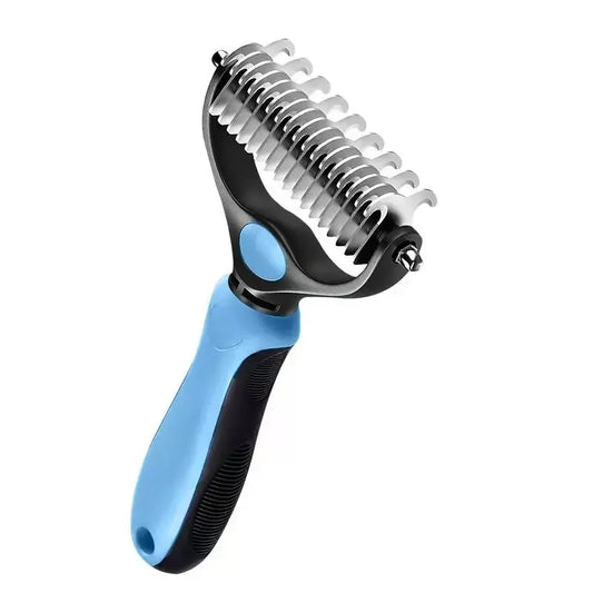 Pain-Free Dematting Undercoat Rake for Pets - Double-Sided Shedding Brush and Tangle Remover Tool for Dogs and Cats, Reduces Loose Hair and Mats Effortlessly