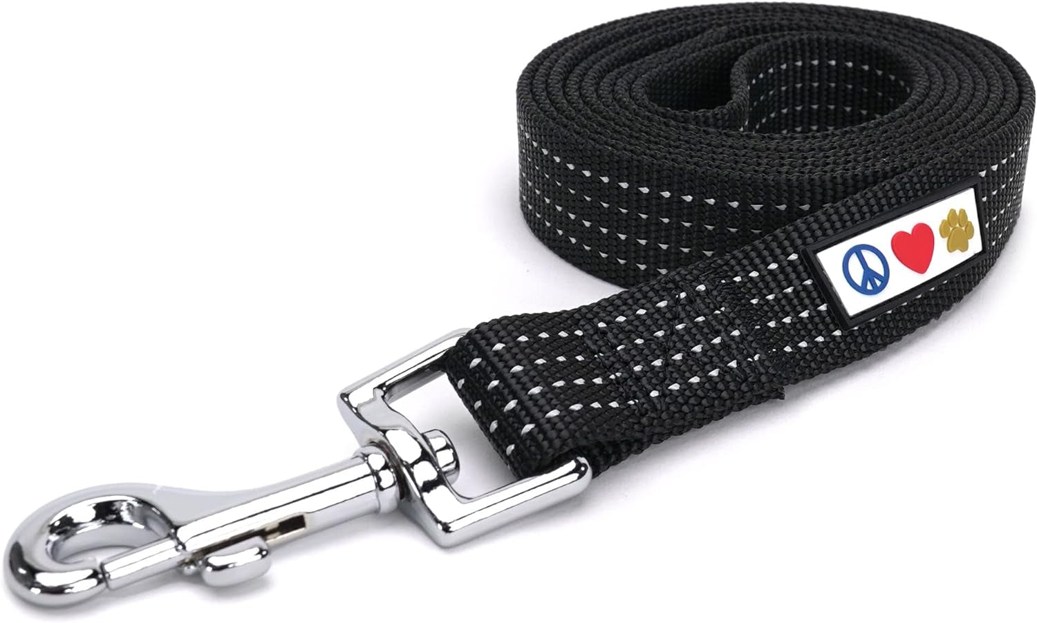 Reflective Lightweight 6 Ft Black Dog Leash for Small Dogs and Puppies - Durable Design