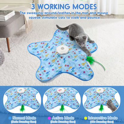 Interactive Rechargeable Feather Hunting Toy for Cats - Automatic Hide and Seek Indoor Exercise & Boredom Relief for All Breeds