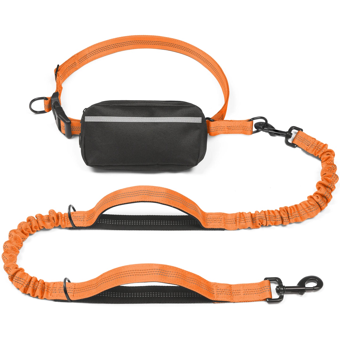 Iyoshop Hands-Free Dog Leash with Zipper Pouch, Dual Padded Handles, and Durable Bungee for Walking, Jogging, and Running
