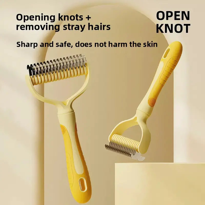 Premium Double-Sided Stainless Steel Pet Comb for Effective Grooming and Hair Removal for Cats and Dogs