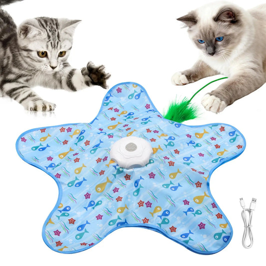 Interactive Rechargeable Feather Hunting Toy for Cats - Automatic Hide and Seek Indoor Exercise & Boredom Relief for All Breeds