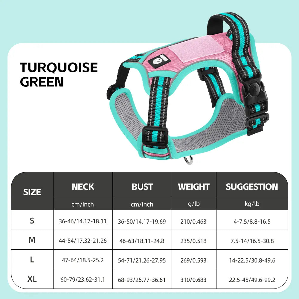 Premium Anti-Pull Dog Harness with Soft Padding, Reflective Design, and Adjustable Fit for Easy On/Off - Perfect for Walking and Training Small, Medium, and Large Dogs