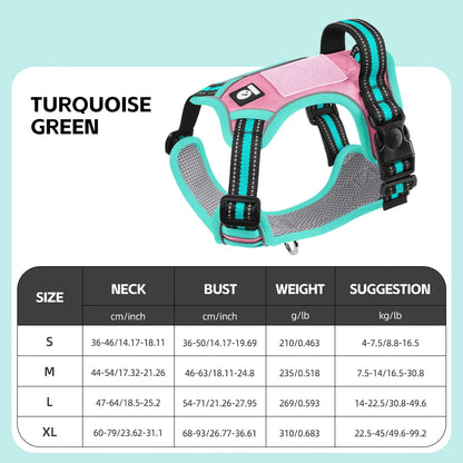 Premium Anti-Pull Dog Harness with Soft Padding, Reflective Design, and Adjustable Fit for Easy On/Off - Perfect for Walking and Training Small, Medium, and Large Dogs