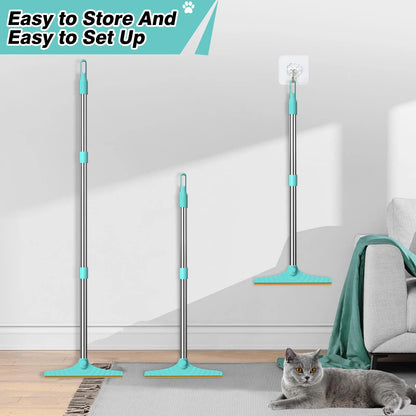 Adjustable Cat Hair Remover and Cleaning Brush with Hanging Ring, Ideal for Carpets and Floors, Perfect Valentine’s Day Gift