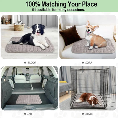 Extra Large Dog Crate Mat - 48" x 36" Washable Corduroy Kennel Mat with Anti-Slip Bottom and Durable Hemming