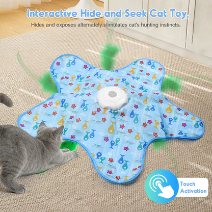 Interactive Rechargeable Feather Hunting Toy for Cats - Automatic Hide and Seek Indoor Exercise & Boredom Relief for All Breeds