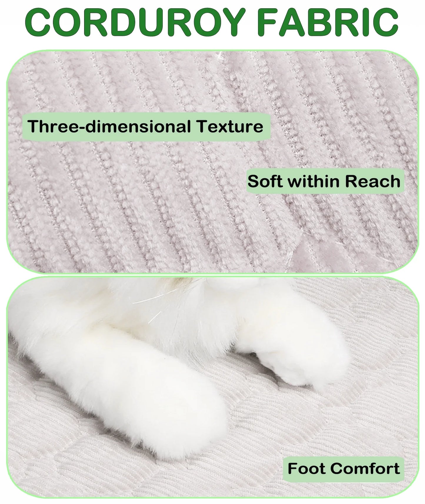 Extra Large Dog Crate Mat - 48" x 36" Washable Corduroy Kennel Mat with Anti-Slip Bottom and Durable Hemming