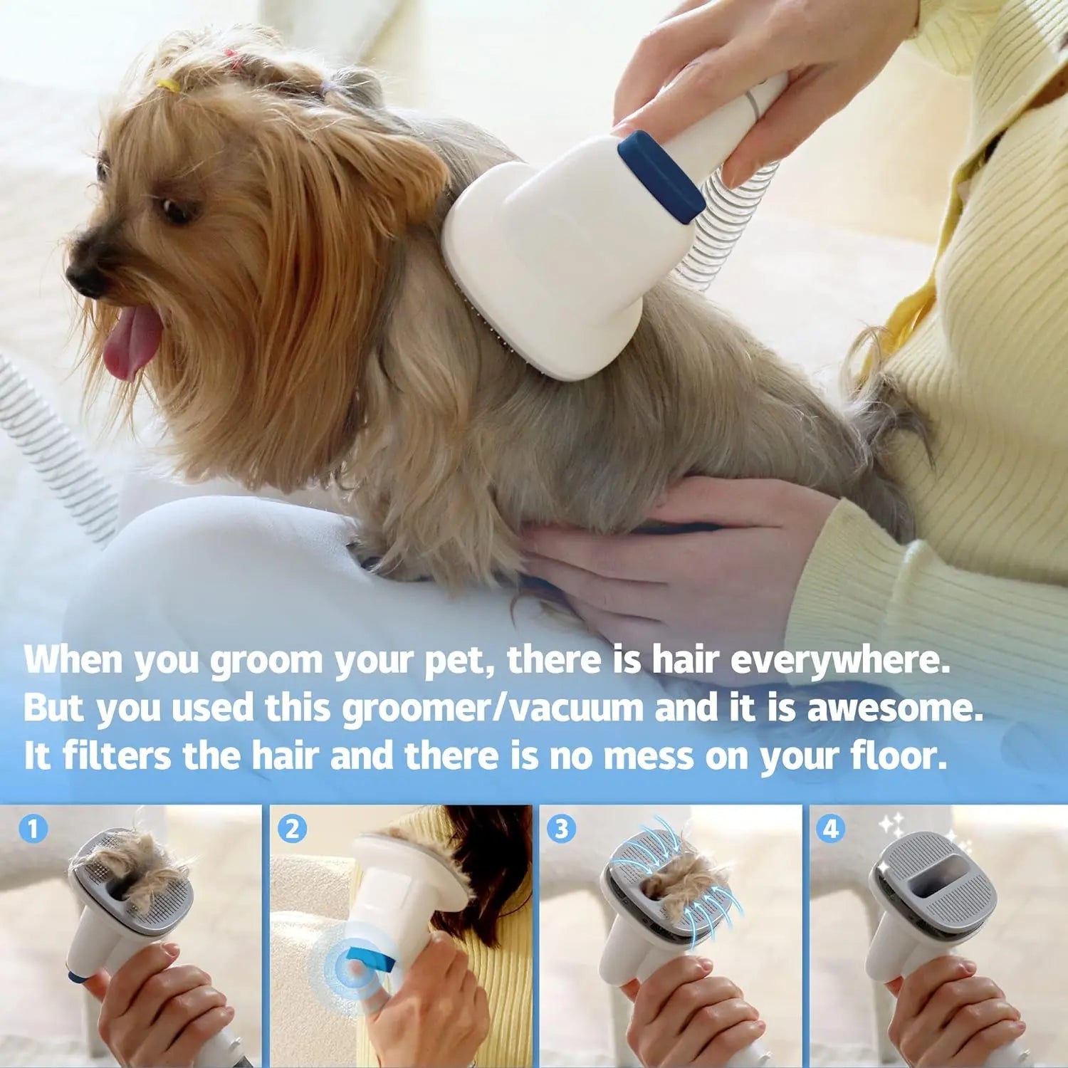 LMVVC Pet Grooming Kit with Vacuum for Dogs and Cats - Professional Grooming Tools for Poodles and Puppies