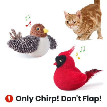 Potaroma Chirping Birds Cat Toys with Silvervine - Interactive Kicker Set for Indoor Kittens, 2 Pieces