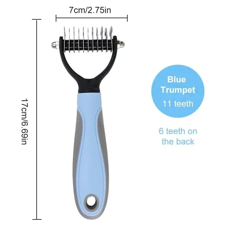 Double-Sided Dog Grooming Comb and Hair Removal Brush for Pets