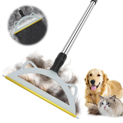Adjustable Cat Hair Remover and Cleaning Brush with Hanging Ring, Ideal for Carpets and Floors, Perfect Valentine’s Day Gift