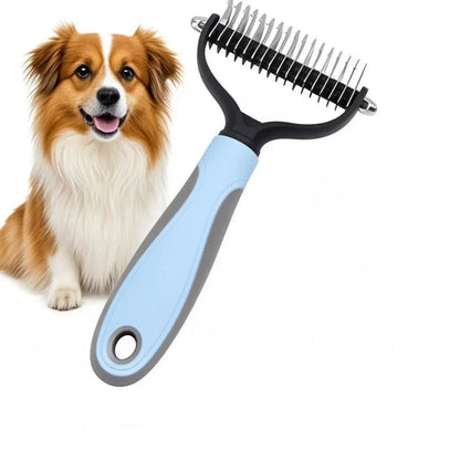 Double-Sided Dog Grooming Comb for Effective Hair Removal - Pet Knotter Tool