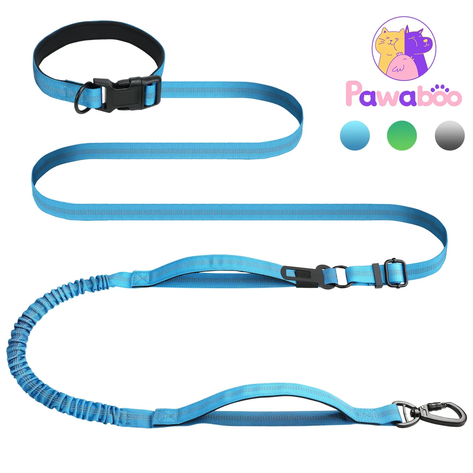 2026 Pawaboo Adjustable Hands-Free Dog Leash with Explosion-Proof Handle and Lockable Metal Clip - Ideal Gift for Dog Owners (66.87'' x 0.39'' x 0.39'')