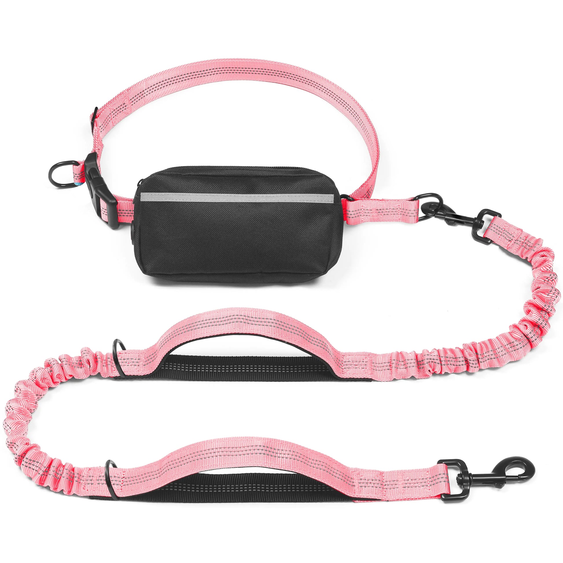 Iyoshop Hands-Free Dog Leash with Zipper Pouch, Dual Padded Handles, and Durable Bungee for Walking, Jogging, and Running
