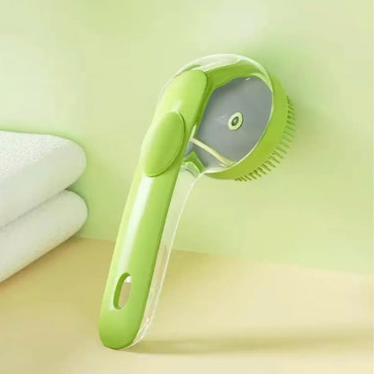Summervibes 2-in-1 Pet Bath and Grooming Brush with Built-in Shampoo Dispenser for Effortless Bathing and Soft Massage for Dogs and Cats
