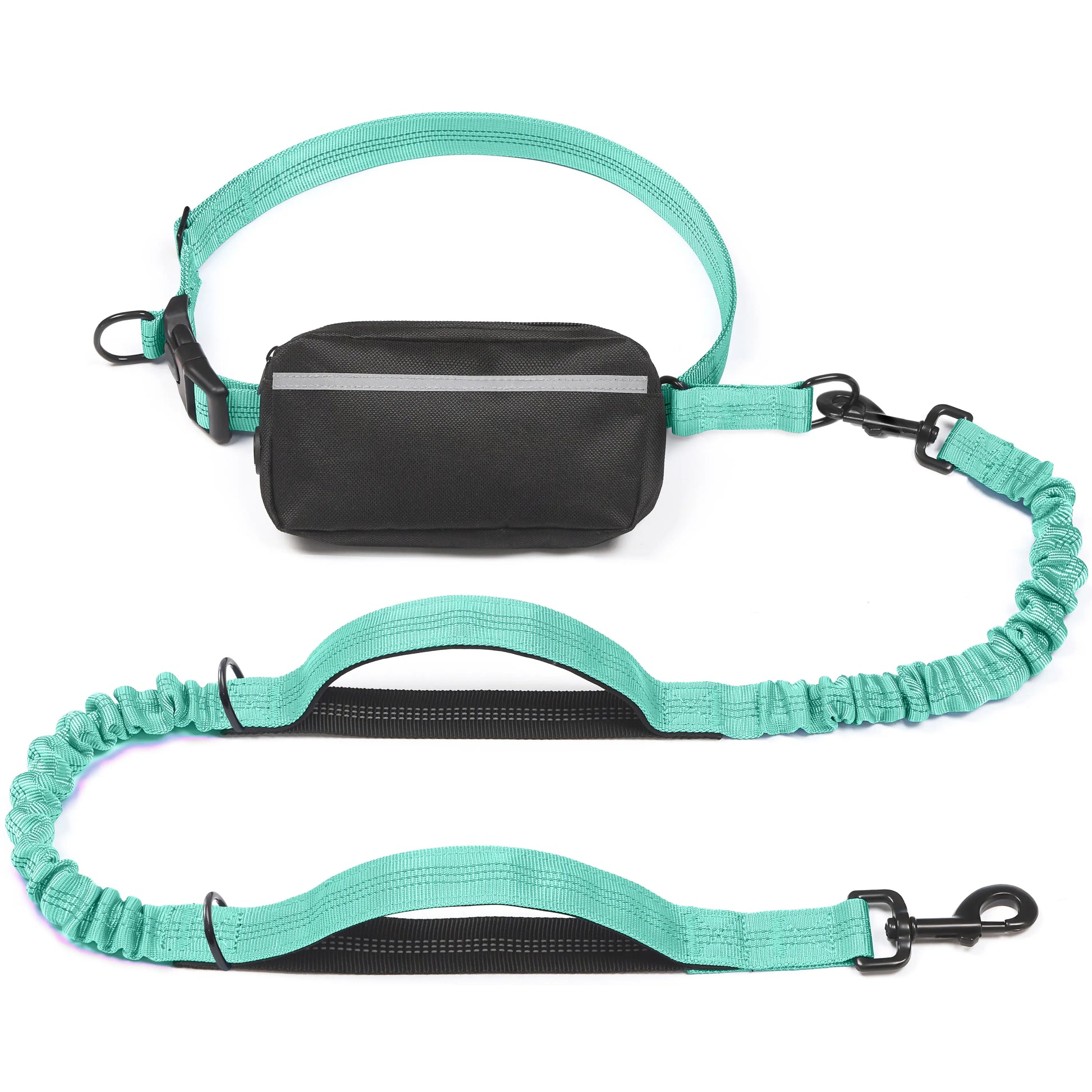 Iyoshop Hands-Free Dog Leash with Zipper Pouch, Dual Padded Handles, and Durable Bungee for Walking, Jogging, and Running